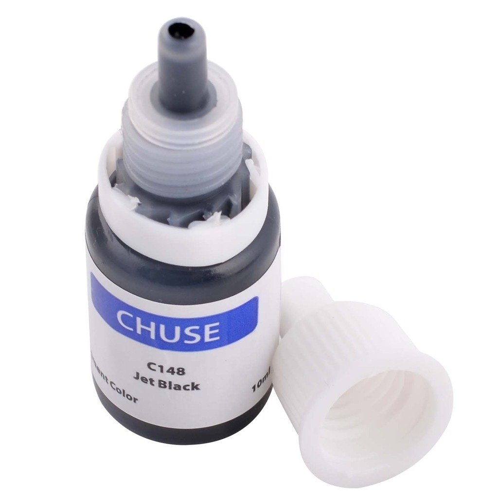 CHUSE Microblading Ink Permanent Makeup Pigment 0.35oz/10ml Eyebrow Ink Microblading Pigment for Eyebrow Eyeliner (C148 Jet Black)