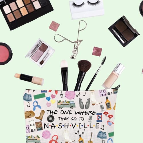 FOTAP Nashville Trip Makeup Bag - Travel Gift, Tennessee State Souvenir, Housewarming Gift