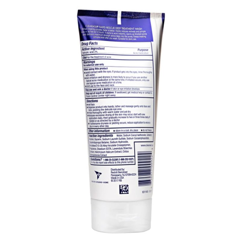 Clearasil Rapid Rescue Deep Treatment Wash, 6.78 Fl Oz (Packaging May Vary) (Pack of 4)