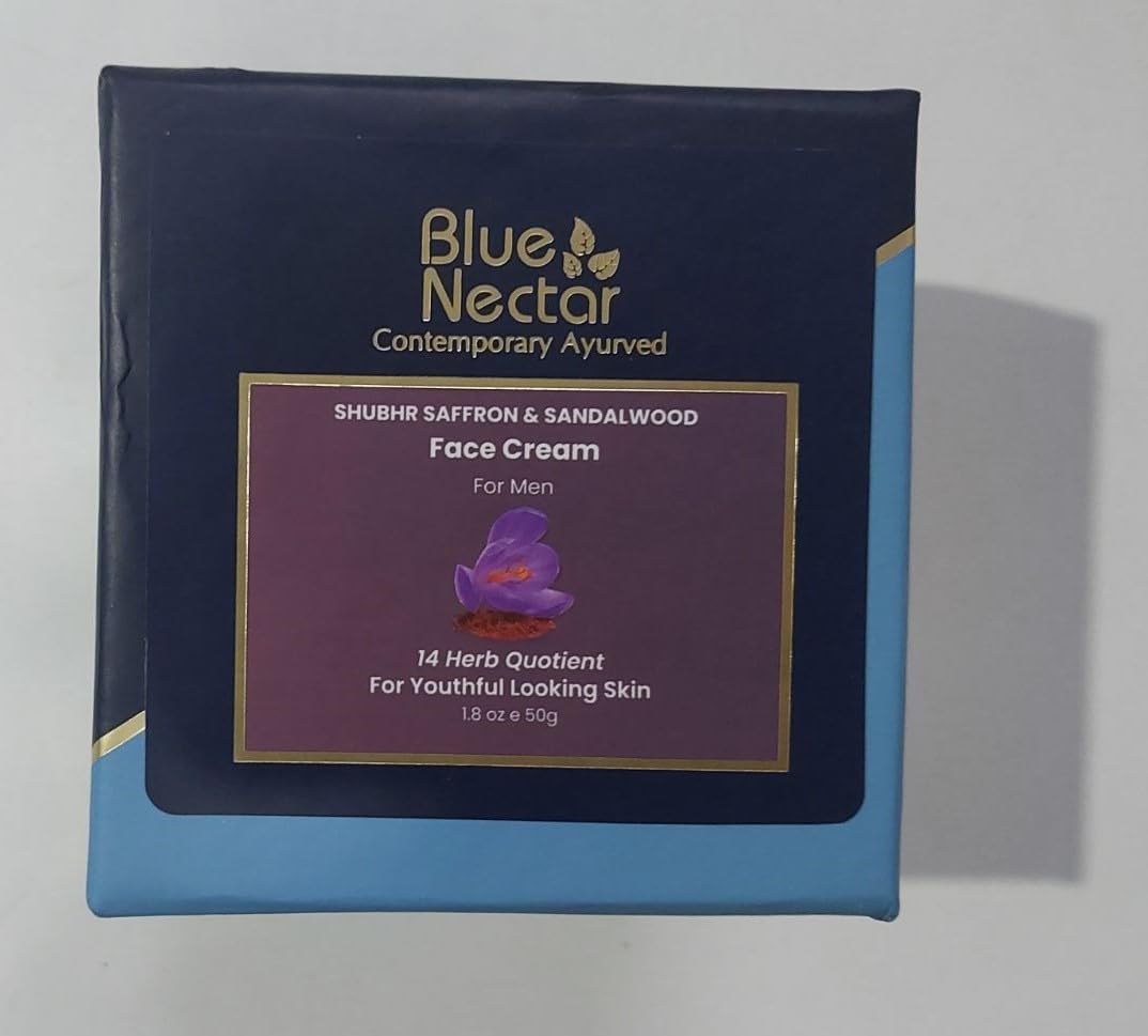 Blue Nectar Saffron Moisturizer Face Cream for Men | Daily Skin Glow Cream