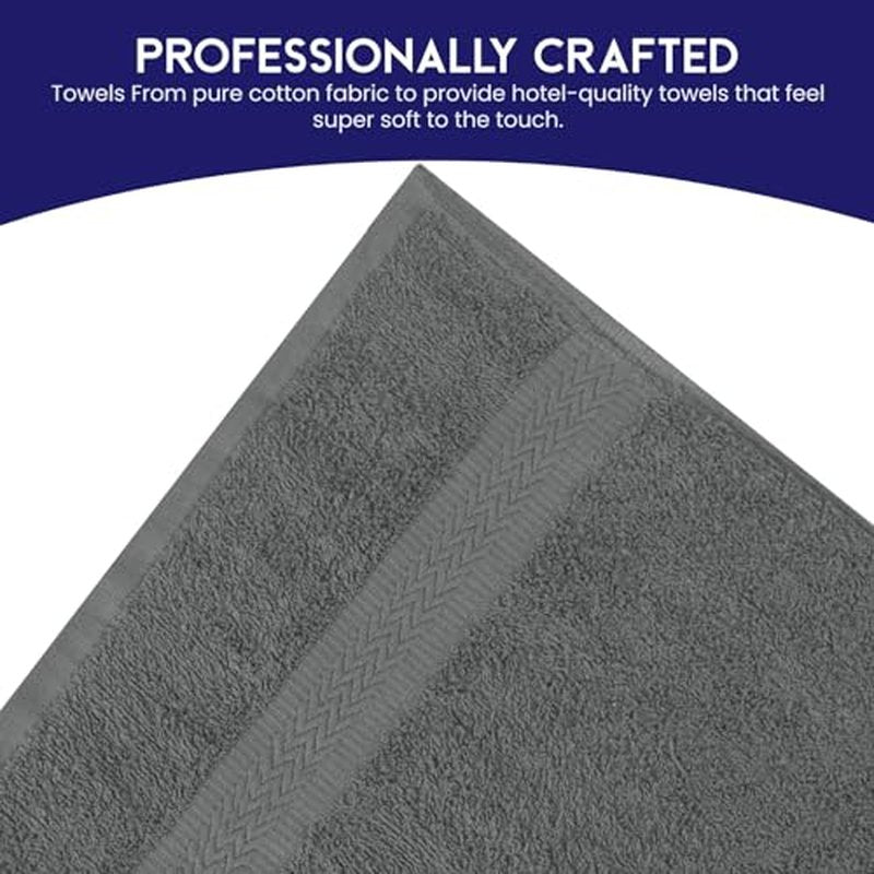 Linteum Textile Supply Premium Hair Drying Towels 100% Ring Spun Cotton Hair Towel for Women, Men, Kids 20x40 inches Quick Dry Salon Towels Hand Towel for Gym, Hair Care, Spa [Pack of 12] 2.5 lb Grey