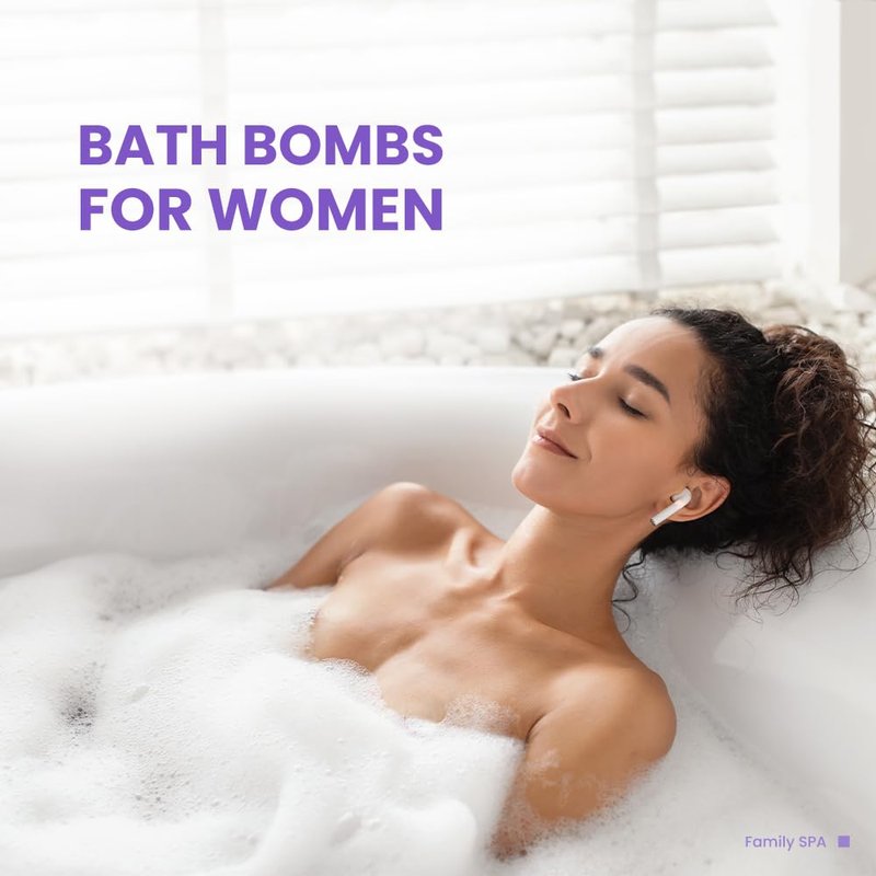 Bath Bombs Gift Set - 10 Handmade Lavender Essential Oil Bombs | Perfect Birthday & Mother's Day Gift for Women