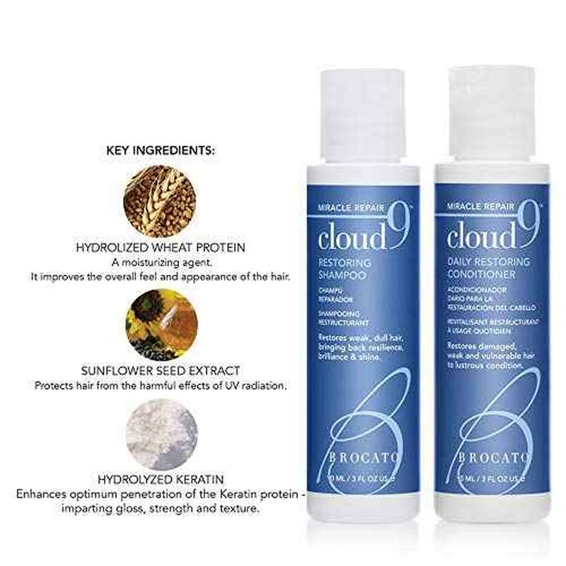 Value Bundle: Vibrastrait Pro Vibrating Flat Iron, 1-inch with Travel Case & Travel Size Cloud 9 Restoring Shampoo & Restoring Conditioner, 3 Fl Oz | Professional Hair Styling Tools