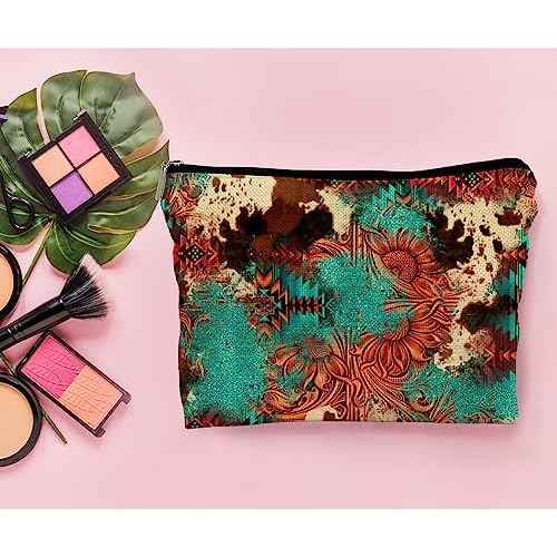 Retro Makeup Bag - Western Cosmetic Gifts, Small Western Cosmetic Bag for Purse