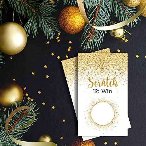 Haizct 50 Pack Gold Dust Blank Gift Certificate Scratch Off Cards for Small Business, Spa Beauty Makeup Hair Salon, Bridal Shower, Baby Shower, Country Wedding, Gold Dust-GK082
