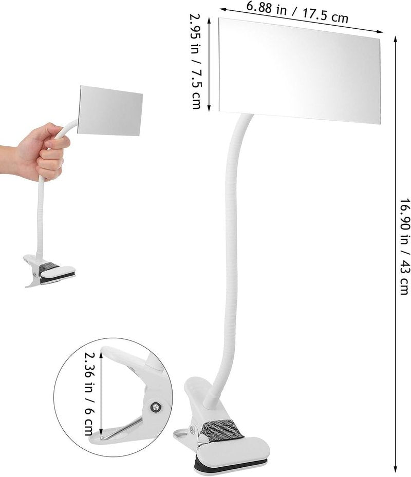 Clip-On Desk Makeup Mirror - Anti-Peeping Privacy Design | Adjustable Gooseneck Clamp for Office Use