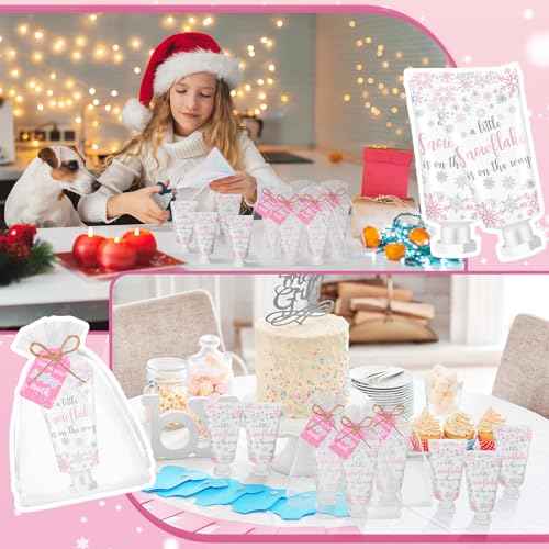 48 Sets Baby Shower Hand Cream Party Favors for Guests Christmas Hand Cream Gift Bulk Travel Size Lotion Set for Wedding Christmas(Snowflake)