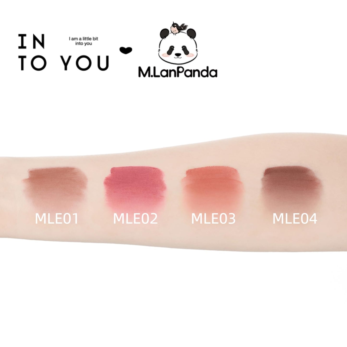 INTO YOU x M.Lan Panda Matte Lipstick, Super Stay Waterproof Long Lasting Lip Mud for Women, High Impact Lip color With Lightweight Clay Texture, Dual-use for Lips and Cheek, MLE02