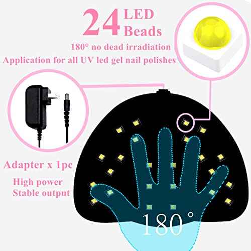 BIGBEAR UV Light for Nails, 48W UV LED Nail Lamp for Gel Polish, Fast Nail Dryer with Automatic Sensor, 3 Timer Setting, Small and Portable, LED Nail Light for Fingernail and Toenail