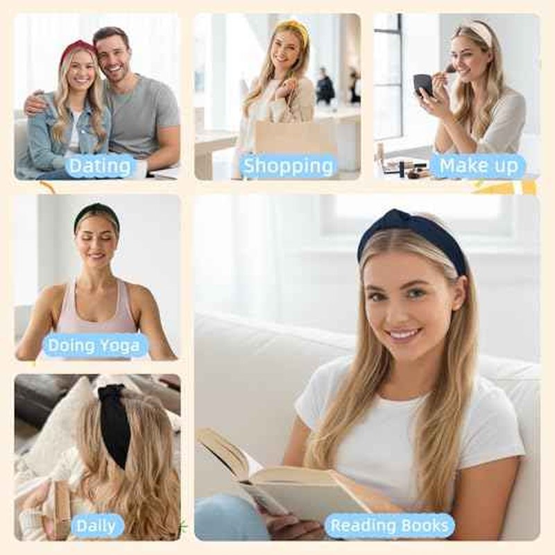 TERSE Christmas Headbands for Women Girls, Fashion Knotted Head Bands for Women's Hair