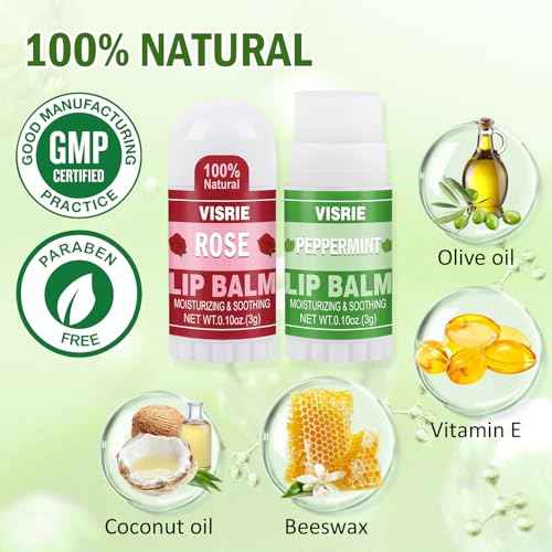 Mini Lip Balm 180 Pack, Lip Balm Bulk with Vitamin E & Coconut Oil, Moisturizing Lip Balms for Dry Cracked lips-10 Flavors