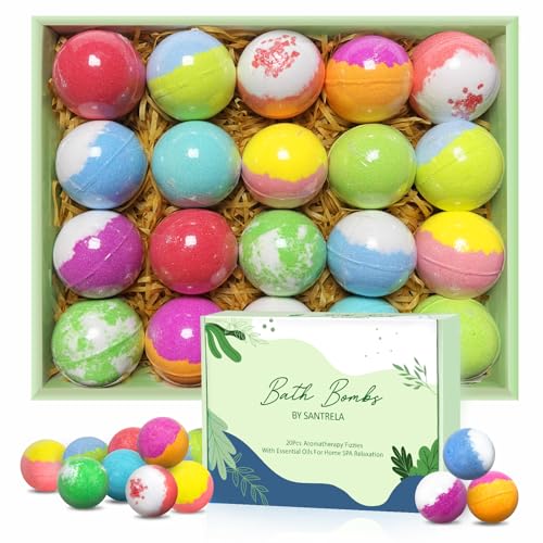 Bath Bombs for Women Gift Set, 20 Organic Bath Bombs with Essential Oil, Handmade SPA Bubble Bath for Relaxing, Gift for Her/Him, Women, Girls, Wife, Mother