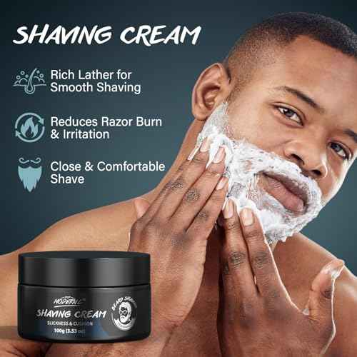 8Pcs Shaving Kit for Men Gift Basket for Christmas Birthday Father's Day Includes Pre-Shave Oil Shaving Cream After Shave Cream 10pcs Razor Blades Safety Razor Shaving Bowl Shaving Brush Beard Bib
