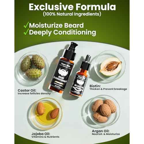 Comfy Mate Beard Kit for Men Grooming and Care: with Beard Shampoo & Conditioner Oil and Balm Brush Comb Scissors, Father's Day - Christmas - Birthday Gifts for Men Stocking Stuffers for Him Husband