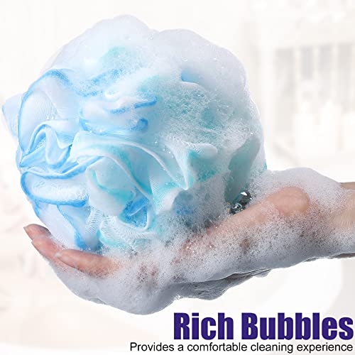 Shellwei 48 Pack Bath Sponge Shower Loofahs Bulk Pack 50g Soft Net Body Scrubber Shower Pouf Sponge Ball Body Mesh Pouf Exfoliating Bath Scrunchies for Men and Women