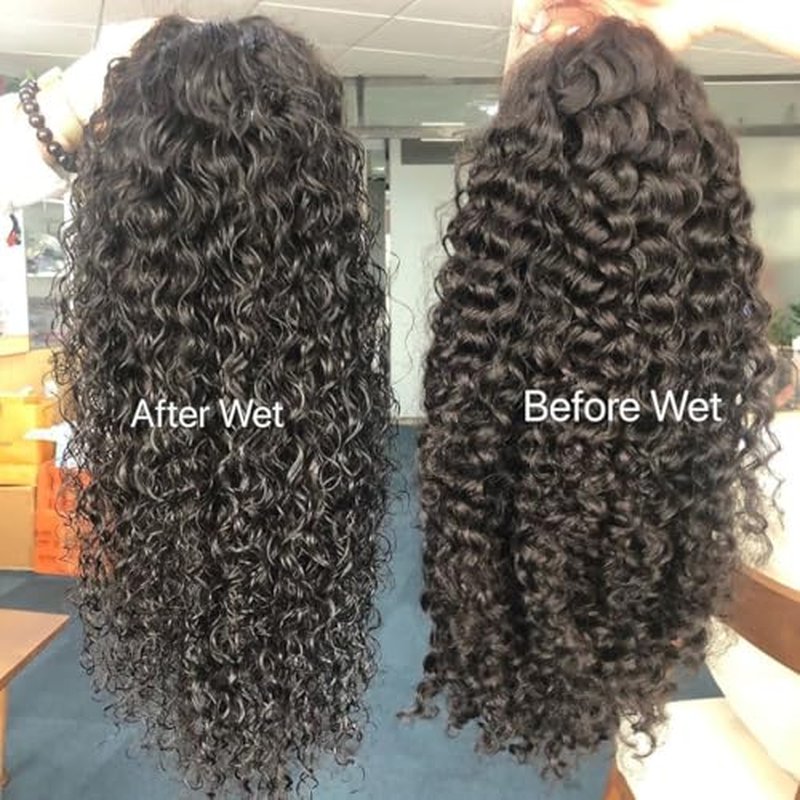 13x6 Deep Wave Lace Front Wigs Human Hair HD Transparent Lace Front Wigs Human Hair for Women Pre Plucked with Baby Hair Deep Curly Glueless Wig 180% Density 24 Inch