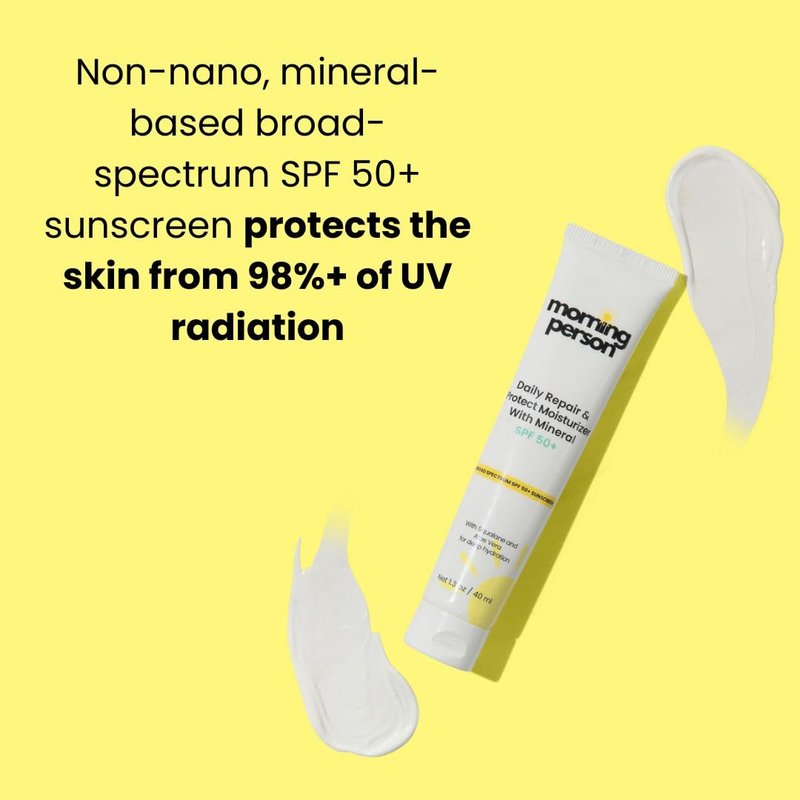 Mineral SPF 50+ Face Moisturizer - Non-Nano Zinc Oxide & Squalane | Fragrance-Free, Reef Safe | Ideal for Women 35+