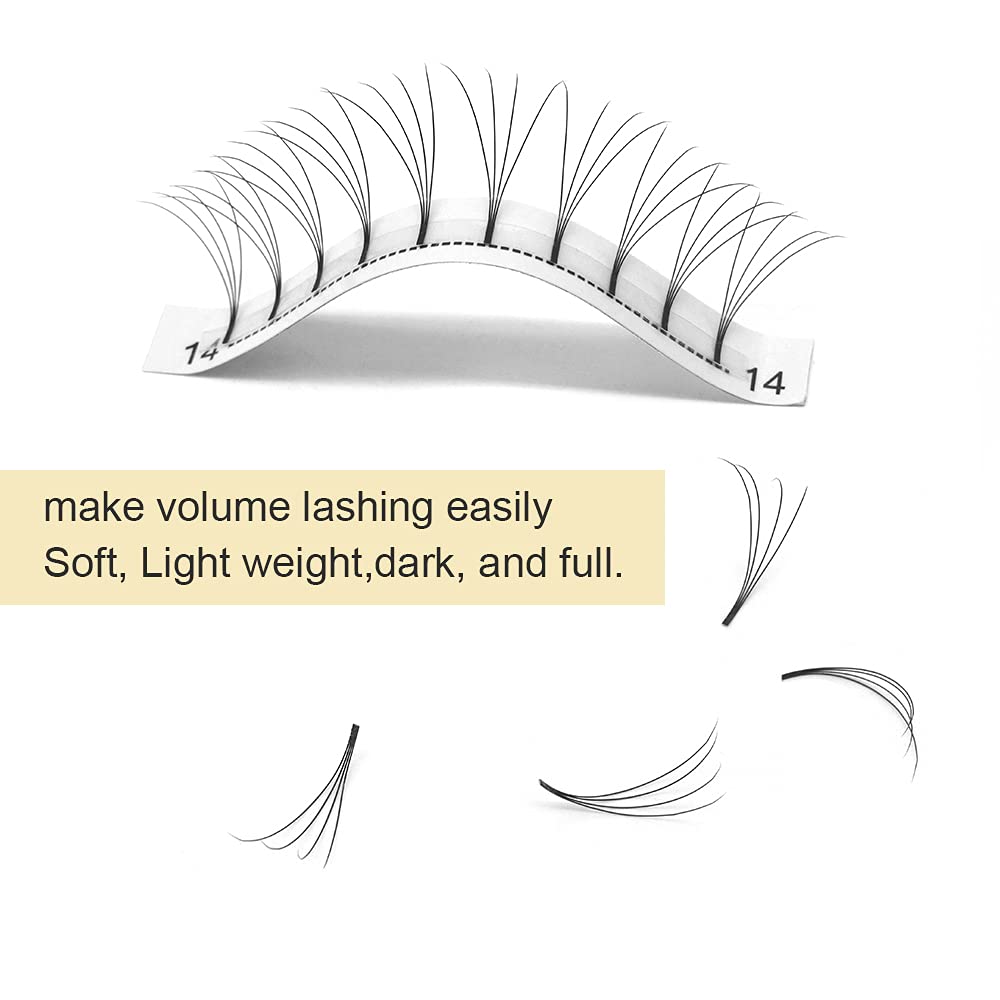 Premade Volume Eyelash Extensions 4D-D-0.07-12 Long Stem Premade Fans Eyelash Extensions Volume Lash Extensions .07 .10 Premade Volume Fans C D Curl Fans(4D-D-0.07,12 mm)