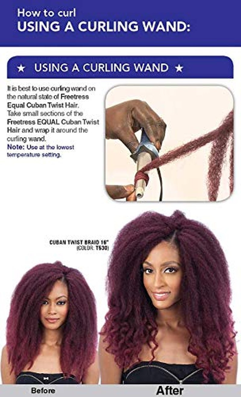 Freetress Equal Synthetic Hair Braids - Double Strand Cuban Twist Braid 16" | 6-Pack, Color 2