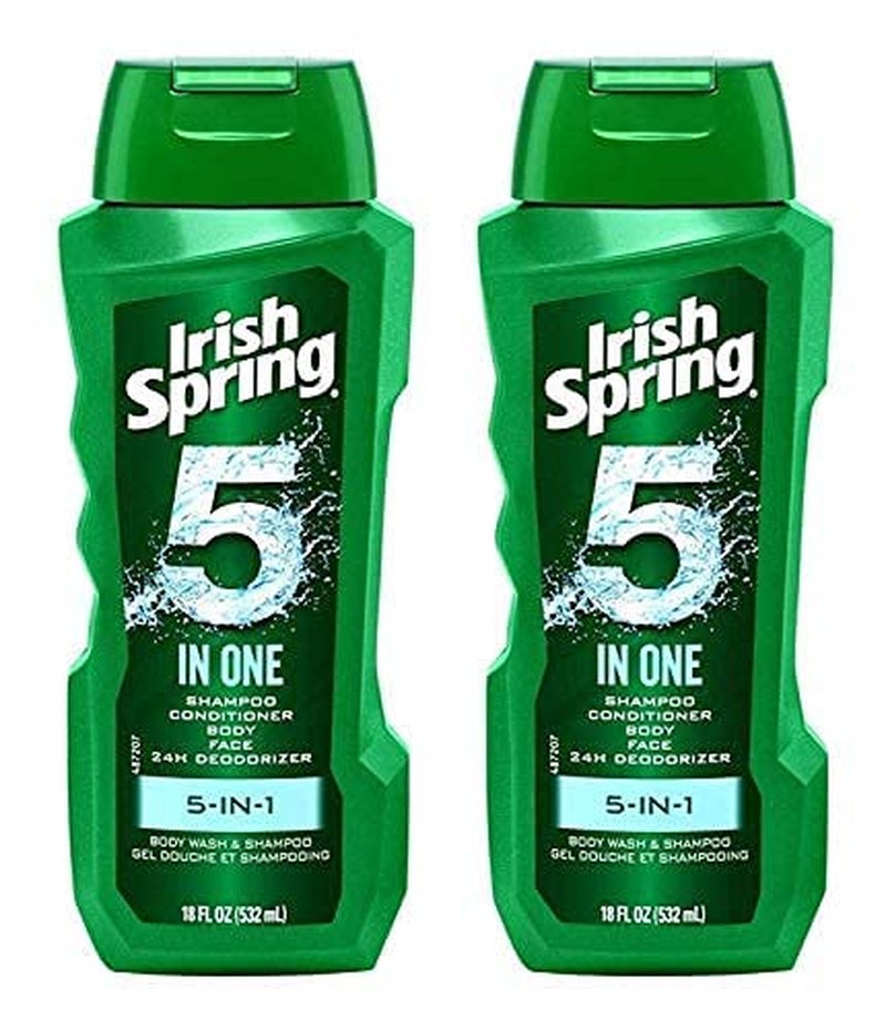 Irish Spring 5-in-1 Shampoo and Body Wash - Multi-Use Formula, 18 oz | Pack of 4