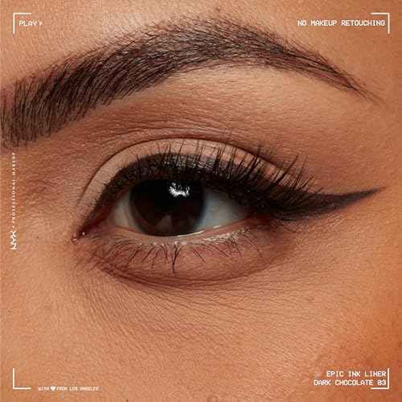 NYX PROFESSIONAL MAKEUP Epic Ink Liner, Waterproof Liquid Eyeliner with Vegan Formula - Dark Chocolate (Dark Brown Matte)