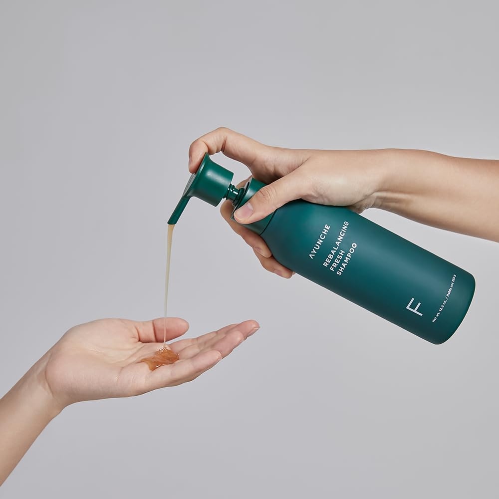 AYUNCHE Rebalancing Shampoo Fresh 11 fl. oz. [For Oily Scalp] | Cleanse Excess Sebum & Oiliness | Strengthen and Protect Hair Roots | Anti-Hair Loss and Anti-Thinning Shampoo | Korean Salon Brand