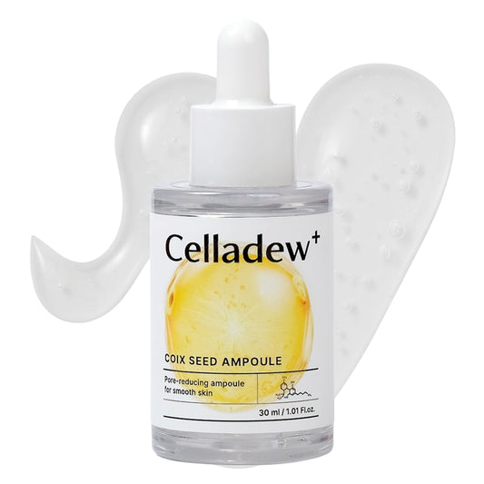 CELLADEW Coix Seed Ampoule, Facial Serum,Hyaluronic Acid, Niacinamide,Soluble Collagen, Spot Care, Natural Color, Korean Skincare(30ml/1.01 fl oz.)