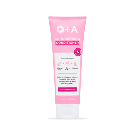 Q+A Curl Defining Conditioner for Hair (250ml), Hair Conditioner, Anti-Frizz, Hydrating Conditioner for Wavy, Curly and Coily Hair, Coconut Oil and Shea Butter Esters Rich Curly Hair Products
