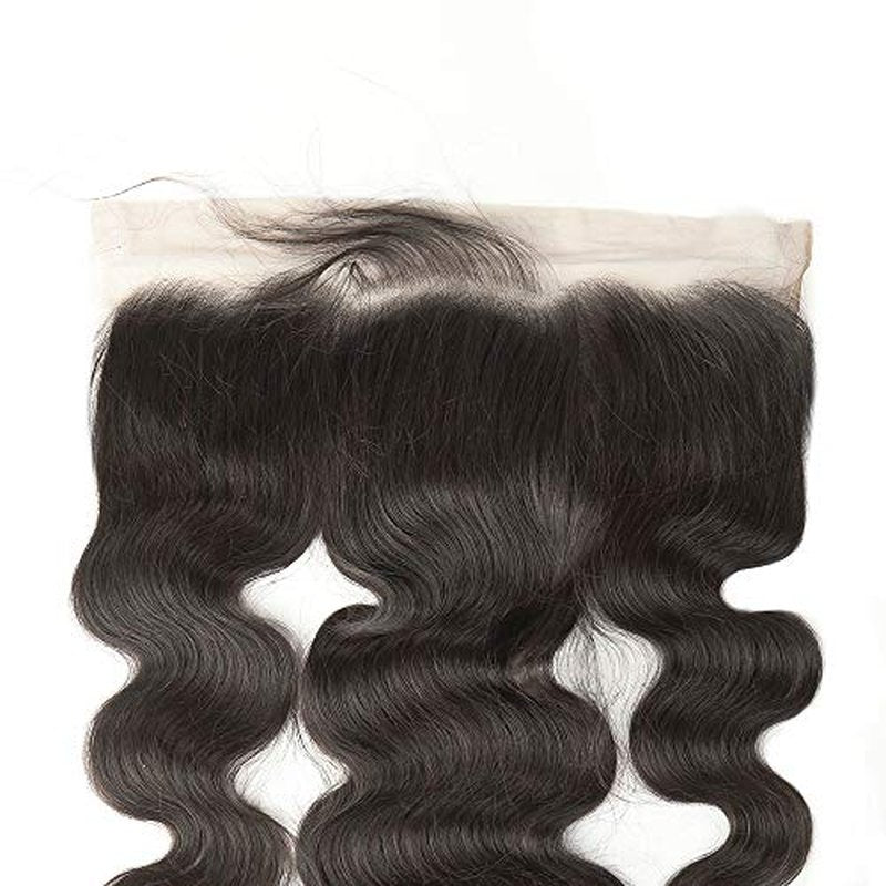 Body Wave Lace Frontal 13x4 Ear to Ear Lace Front Closure Brazilian Virgin Remy Human Hair with Baby Hair Body Wave Frontal Natural Black Color 16 inch