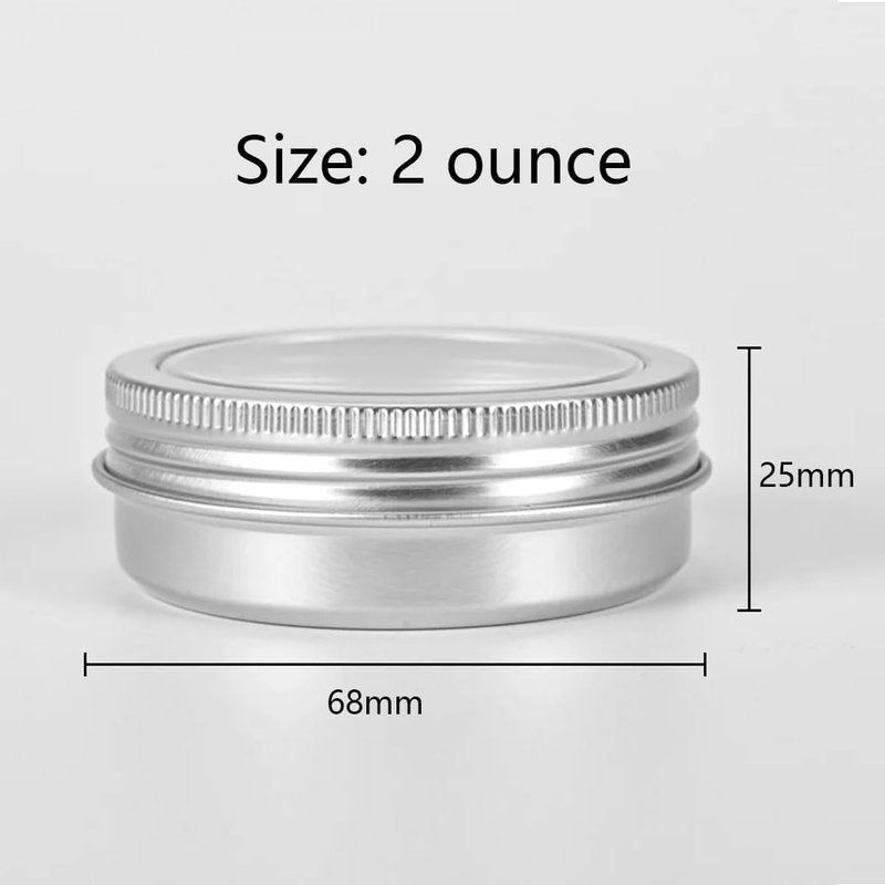 75 Pcs Clear Window Aluminum Round Cans,Candle Containers with Screw Lid,2 Oz Metal Round Tins for Crafts,Cosmetic, DIY