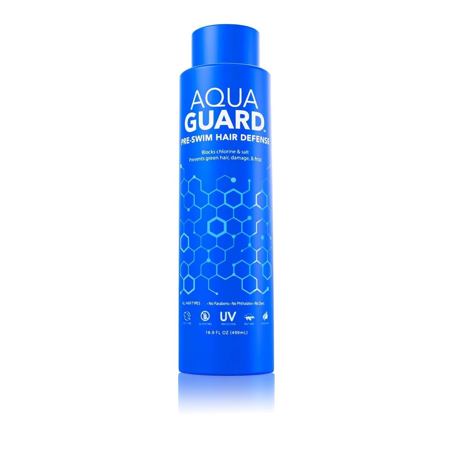 AQUA GUARD Pre-Swim Hair Defense | Family Size for More Swims Per Bottle | Prevents Chlorine Damage + Softens Hair While Swimming | Made in California | 16.9 oz