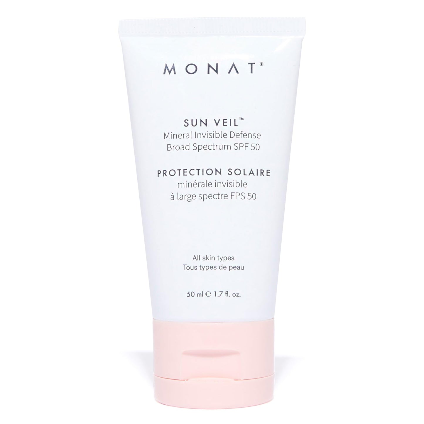 MONAT Sun Veil Mineral Sunscreen for Face SPF 50, Tinted Invisible Defense, Broad Spectrum Oil Free Facial Sunscreen with Zinc Oxide, Niacinamide & Vitamin E, 1.7 Fl Oz