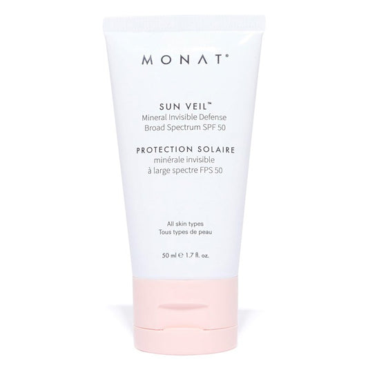 MONAT Sun Veil Mineral Sunscreen for Face SPF 50, Tinted Invisible Defense, Broad Spectrum Oil Free Facial Sunscreen with Zinc Oxide, Niacinamide & Vitamin E, 1.7 Fl Oz