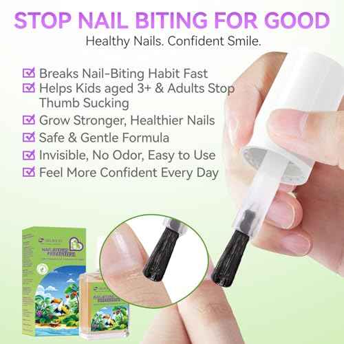 Gelike ec Nail Biting Treatment For Kids: Bitter Anti Bite Polish ? 15ml Vegan Organic Solution ? Fast Dry Long Lasting ? Stop Thumb Sucking Nail Biting ? Daily Care For Children Teens Adults