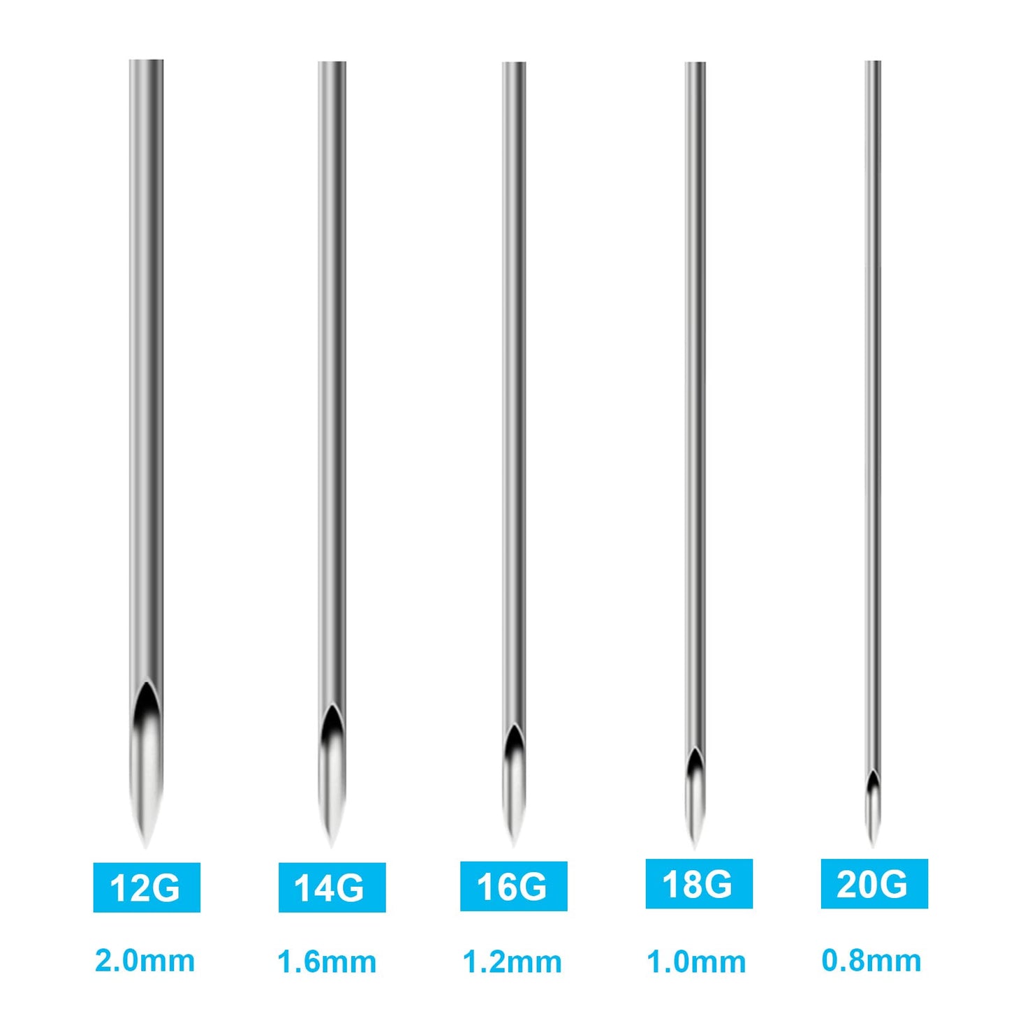 Lyuxzad Ear Nose Piercing Needles and Piercing Clamps Kit 75Pcs 50Pcs Mix Piercing Needles 12G 14G 16G 18G 20G Hollow Needles and 25Pcs Round Slotted Piercing Forceps for Ear Nose Belly Piercing Kit