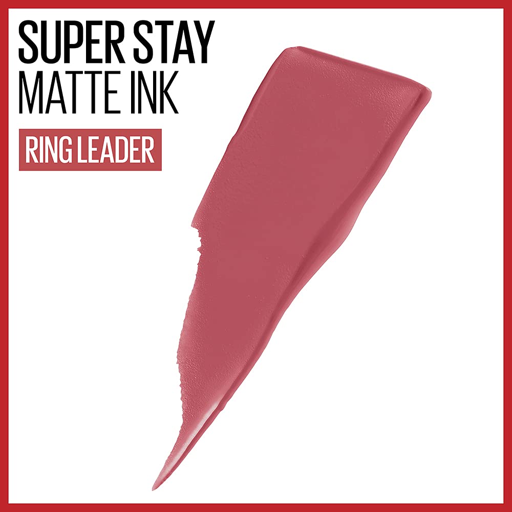 Maybelline Super Stay Matte Ink Liquid Lipstick - Long Lasting 16H Wear | Pathfinder Berry Pink & Ringleader Mauve Pink
