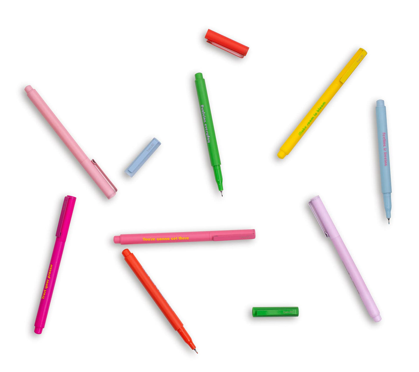 ban.do Set of 8 Fine Felt Tip Pens, Rainbow Colors