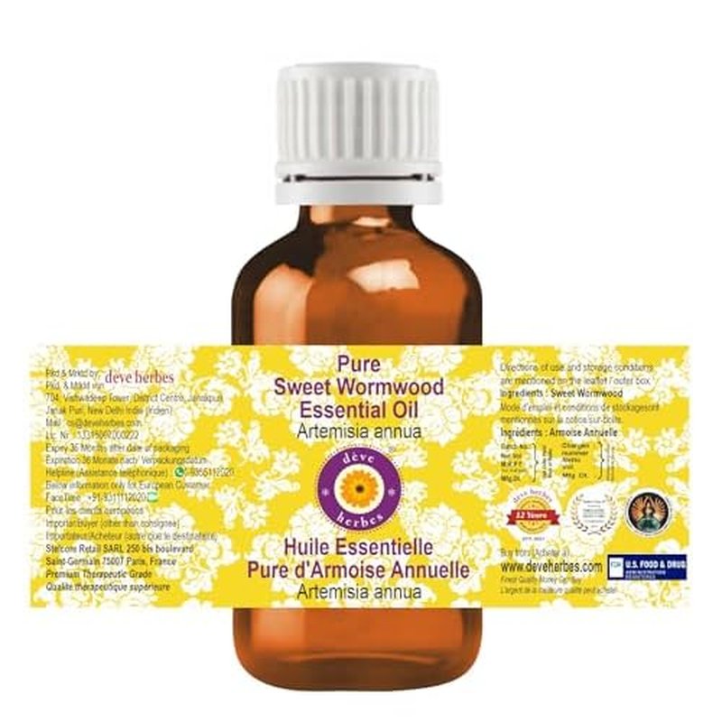 d?ve herbes Sweet Wormwood Essential Oil (Artemisia annua) Pure | Non-Sticky | Non-Greasy | Lightweight | Men & Women | All Skin Types | Steam Distilled 100ml (3.38 oz)