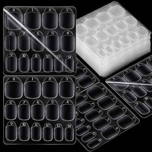 Teenitor 600pcs Press on Nail Adhesive Tabs, 15 Sizes of Nail Stickers for Press on, Press on Nails Stickers Press on Nail Sticky Tabs for Nails, Nail Glue Stickers Nail Glue Tabs, 40 Sheets