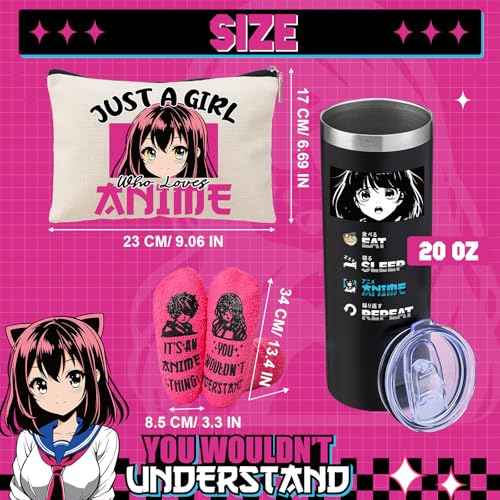 Christmas Anime Japan Kawaii Lover Gifts for Women Anime Lover for Teen Sister Fan Who Loves Japan Gift Birthday Kawaii Gifts Tumblers Cups Blanket Makeup Bag Socks