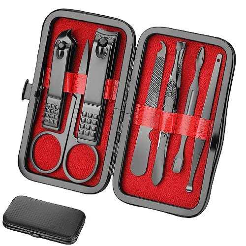 Manicure set Men Personal Care Tools Accessories Finger and Toe Nail Clippers Kit Professional Manicure Pedicure Kit With Travel Case Nail Grooming Kit Present for Men Husband Boyfriend Parent