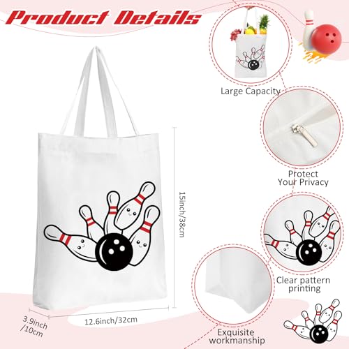 Sieral 2 Pcs Bowling Gifts for Women Just a Girl Who Loves Bowling Canvas Cosmetic Makeup Bag and Tote Bag Funny Gifts for Women Friends Sister Christmas