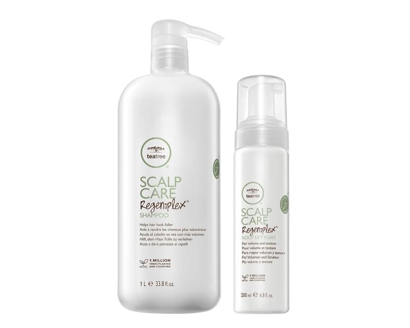 Tea Tree Scalp Care Regeniplex Set with Shampoo and Root Lift Foam for Thicker Fuller Hair