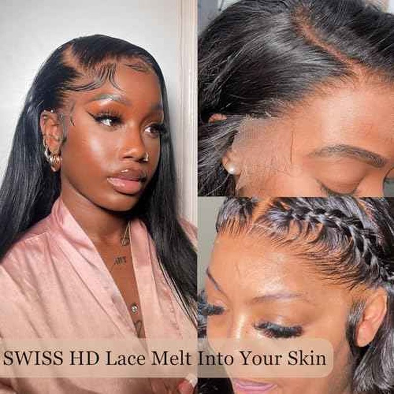 13x4 HD Lace Frontal Skinlike HD Body Wave Bleached Single Knots Ultra-thin Closure Virgin Human Hair 0.1 mm Pre Plucked Hairline Natural Black 16 Inch