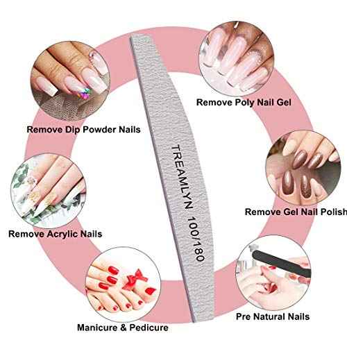 10 Pcs Rough Nail File 100/180 Grit, Heavy Duty Nail Files for Acrylic/Natural Nails, Emery Boards for Nails, Strong Finger Nail Filler, Coarse Nail File for Home and Salon Use