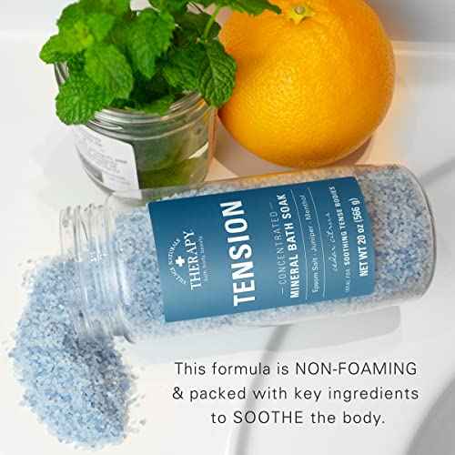 Village Naturals Therapy Tension Concentrated Mineral Bath Soak, Cedar Citrus Scent, 20 Oz, Pack of 3