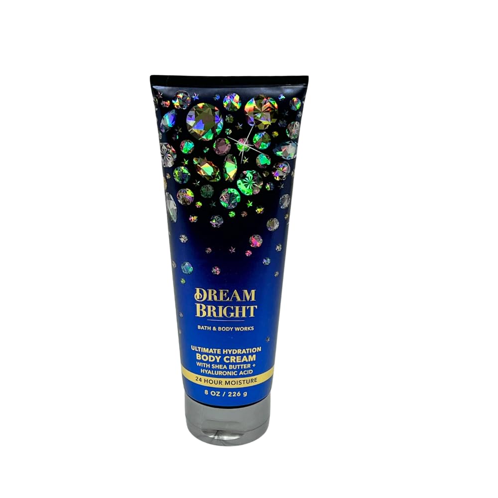 Bath & Body Works DREAM BRIGHT 2-piece Gift Set with a Blue Bow for Holidays & Gifts - Shower Gel 10oz & Body Cream 8 oz