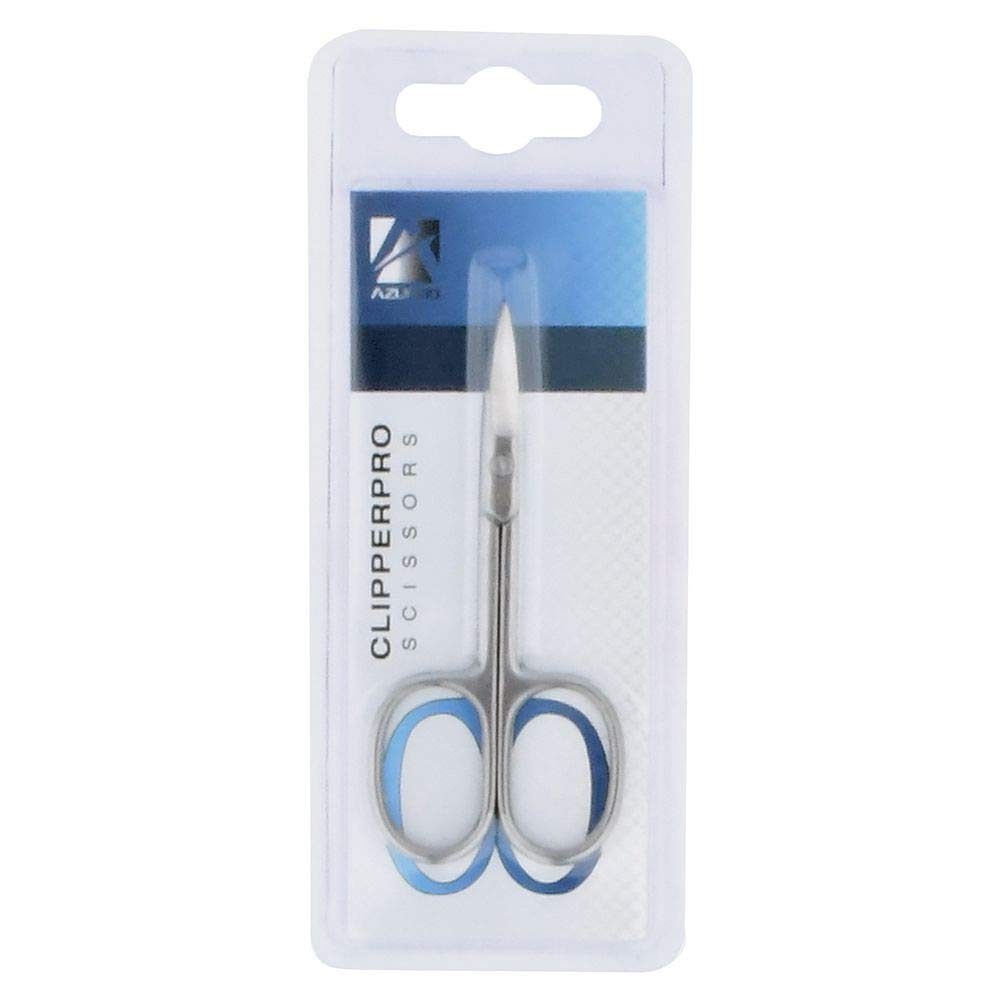 ClipperPro Grooming Scissors - Stainless Steel Trimming Scissors to remove cuticles - Perfect for Mustache, Beard, Eyebrows, Eyelashes and Ear Hair Cutting - Compact, Ambidextrous, Silver