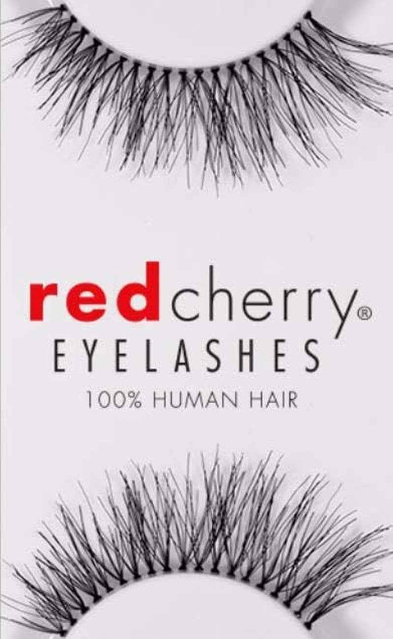 Red Cherry False Eyelashes #217 | Luxurious Black Human Hair - 6 Pairs for Stunning Volume