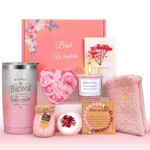 Sister in Law Gifts, Best Sister in Law Birthday Gifts, Mother's Day, Wedding Or Thanksgiving Day Best Gifts for Sister-in-Law, Sister-in-Law Spa Gift Basket Set